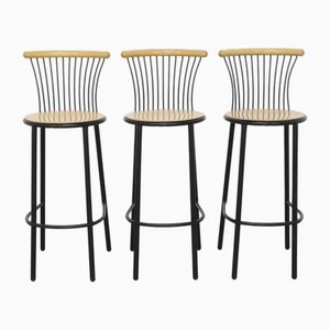 Tabourets de Bar Postmodernes, 1980s, Set de 3