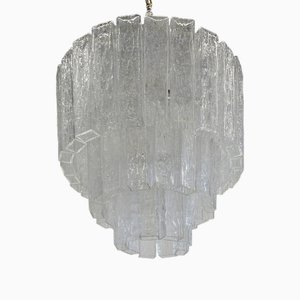 Lámpara de araña vintage de cristal de Murano de Fratelli Toso, Italia, años 60