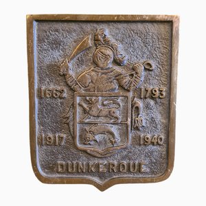 Französische Bronze Dunkerque Gedenktafel, 20. Jh.