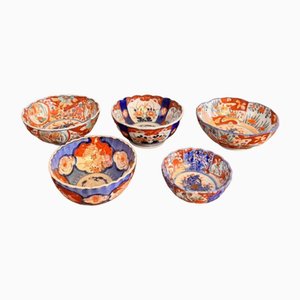 Antique Japanese Imari Bowls, 1900, Set of 5