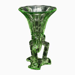 Kleine englische Vintage Rocket Vase aus Kunstglas, 1930