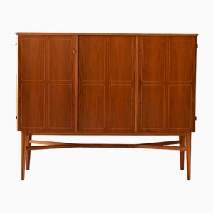 Swedish Teak Highboard with Hinged Doors, 1960s