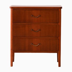 Mahogany Chest of Drawers with Metal Handles, 1960s