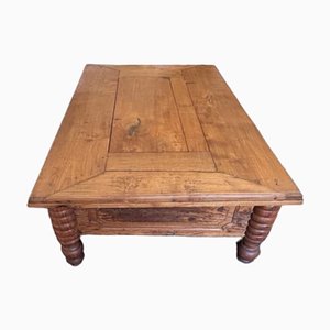 Antique Spanish Coffee Table with Turned Legs