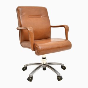 Vintage Italian Leather Swivel Desk Chair by Poltrona Frau, 2000