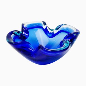 Sommerso Murano Glass Ashtray, Italy, 1960s