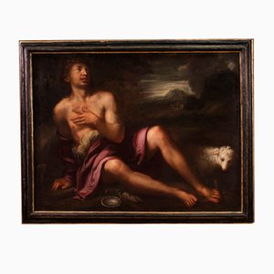 Artiste Italien, Saint Jean-Baptiste, 1620, Huile sur Toile, Encadrée