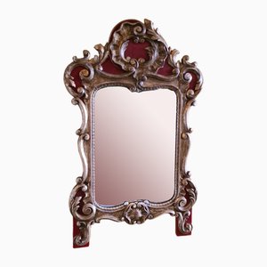French Louis XV Style Gilded Wooden Mirror, Late 19th Century