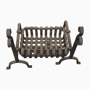 Grille de Feu avec Chenets 19ème Siècle, Set de 3