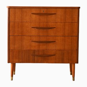 Nordic Chest of Drawers with Wooden Handles, 1960s