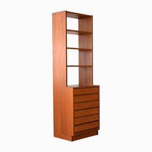 Oak Bookcase with Six Drawers, 1960s