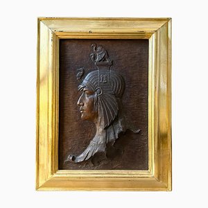 Art Deco Italian Gilded Wood Framed Plaster Bas-Relief, 1930s