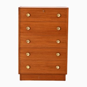 Chest of Drawers with Metal Handles, 1950s