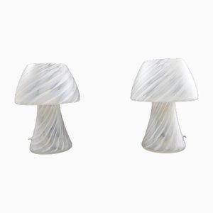 Lampade da tavolo Swirl Mushroom, anni '70, set di 2