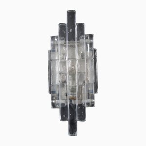 Ice Glass Wall Lamp by Albano Poli for Poliarte Linea, Italy, 1970s