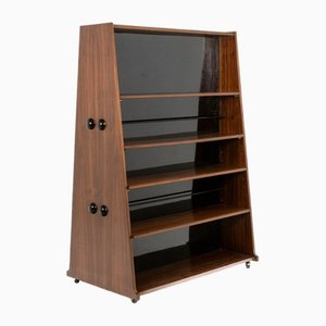 Double-Sided Rosewood Bookcase on Casters, 1960