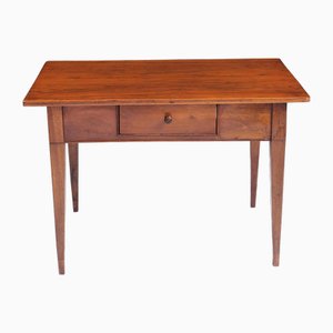 Table Biedermeier avec Tiroir en Noyer