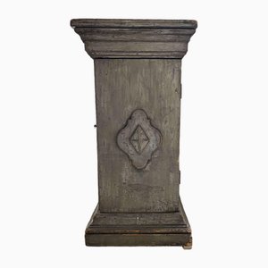 Antique Painted Pedestal with Storage