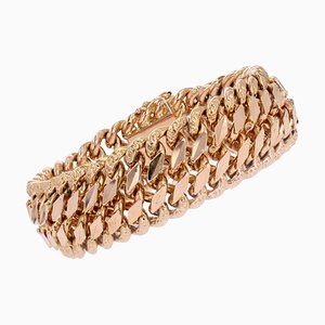 French 18 Karat Rose Gold Curb Bracelet, 1960s