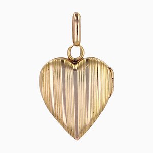 Colgante con medallón de corazón francés de oro rosa de 18 kt, siglo XX