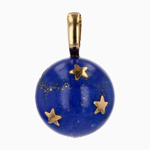 18 Karat Yellow Gold Bead Stars Pendant, 1960s