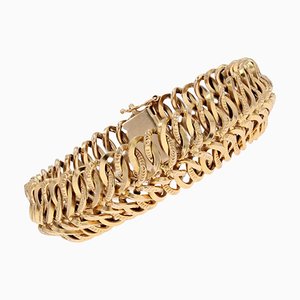 French 18 Karat Yellow Gold Flexible Bracelet, 1960s