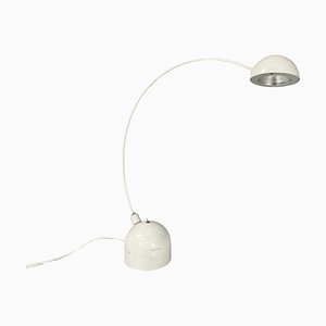 Lámpara de mesa ajustable italiana moderna de metal blanco, años 70