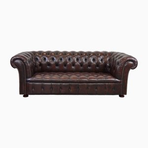 English Dark Flamed Chesterfield 2.5-Seater Sofa