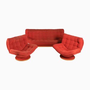 Mid-Century Lounge Set, 1970er, 3er Set