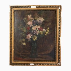 Marcel Caud, Bouquet of Flowers Still Life, Early 20th Century, Oil on Canvas, Framed