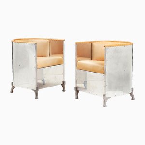 Fauteuils en Aluminium par Mats Theselius, Set de 2