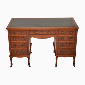 Antique Victorian Leather Top Desk, 1880s