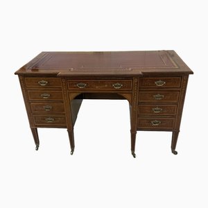 Bureau Victorien Antique en Acajou avec Marqueterie de Genoux par Edwards and Roberts, 1880s