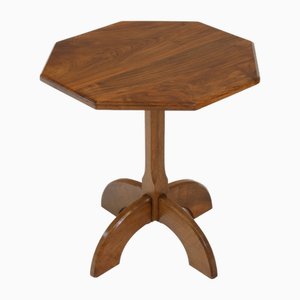Vintage Octagonal Walnut Side Table, 1967