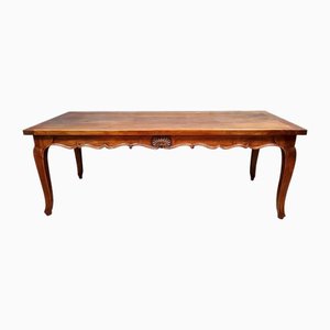 Large Louis XV Style Dining Table in Stained Wood