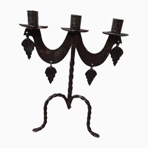 Candelabro vintage de hierro forjado