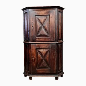 Rustic Louis XIII Style Corner Buffet in Oak