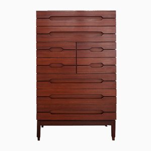 Italian Chest of Drawers in Dark Wood, 1960s