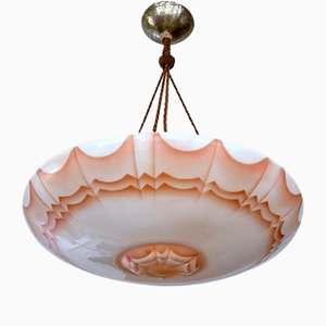 Lampada a sospensione Art Déco in vetro, anni '30