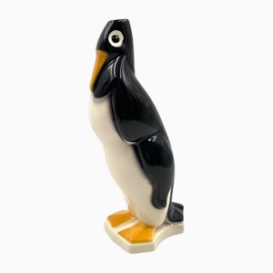 Penguin Keramik Solifleur Vase von Saint Clement, Frankreich, 1920er