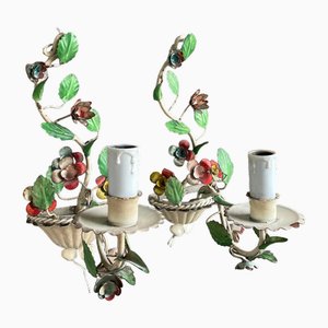 Italian Flower Wall Lights, Set of 2