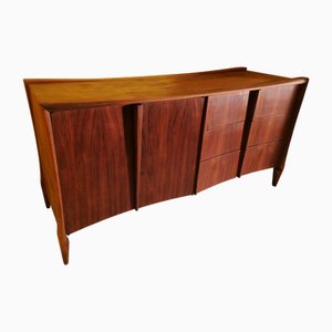 Credenza scultorea Mid-Century in noce di Vanleigh New York, anni '70