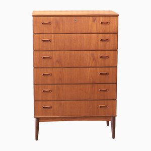 Danish Teak Chest of Drawers with Six Drawers from Mathiesens Møbelfabrik, 1960s