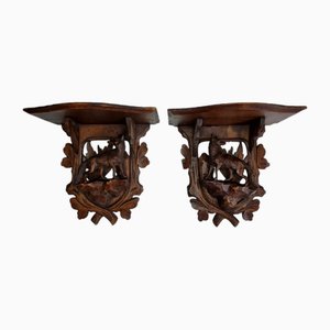 Wall Console with Wolfs, 1950s, Set of 2