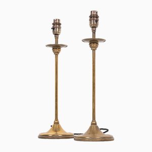 Brass Table Lamps, 1920s, Set of 2