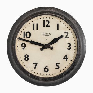 Große Sectric Industrielle Uhr von Smiths in Schwarz, 1930er