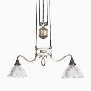 Silver Plated Gec Rise and Fall Ceiling Light, 1920s