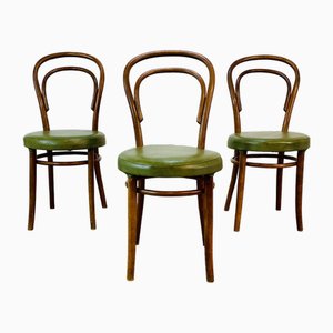 Chaises Mid-Century en Bois Courbé par Michael Thonet, 1950s, Set de 3