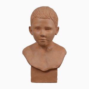 Scultura busto di bambino in terracotta, 2006