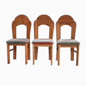 Chaises Vintage en Pin, 1980s, Set de 6